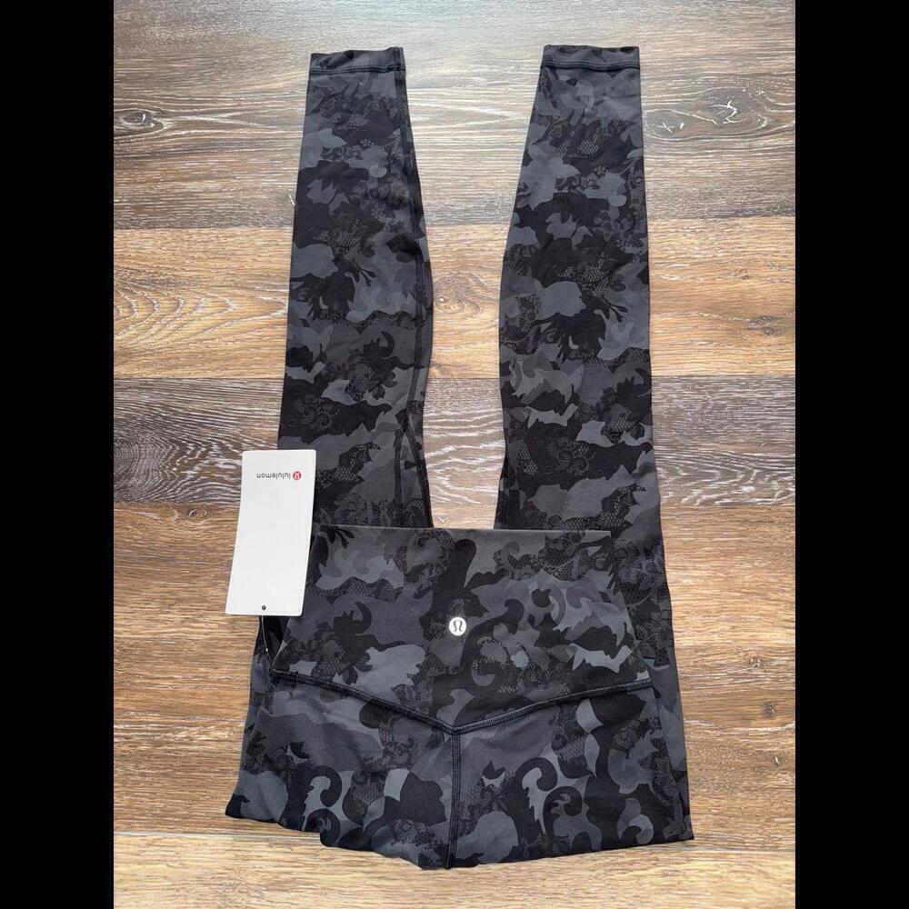 Lululemon Align High Rise 28” Hidden Heritage Lace Black Size 2 NWT